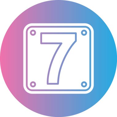 Moda stili izole edilmiş arkaplanda yedinci simge