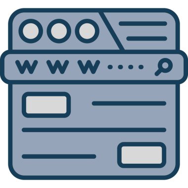 Tarayıcı. Web simgesi basit illüstrasyon