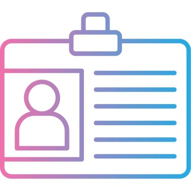 kimlik kartı simgesinin vektör illüstrasyonu