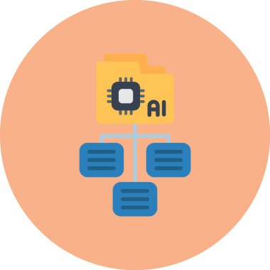 Yapay Zeka. Web simgesi basit illüstrasyon