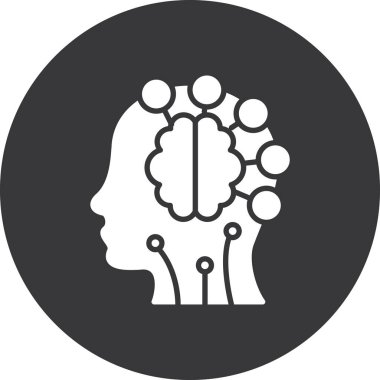 Beyin. Web simgesi vektör illüstrasyonu