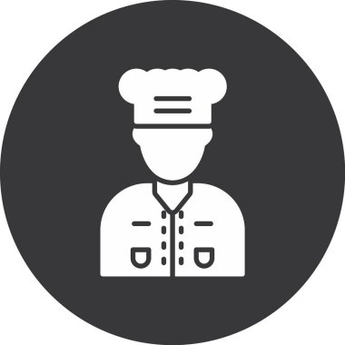 Restoran şefi ikonu. Basit bir çizim. ağ için şef vektör sembolü