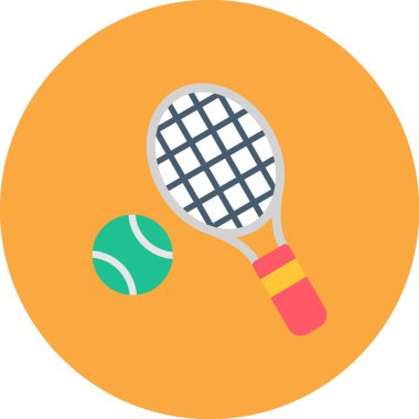 tenis vektörü düz renk simgesi