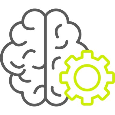 Beyin vitesi düz vektör simgesi