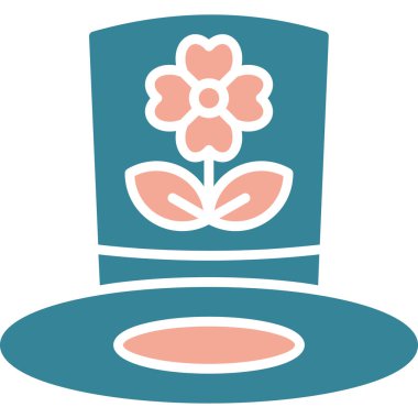 Bir çiçek simgesinin vektör illüstrasyonu