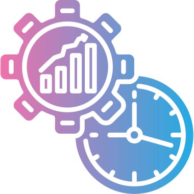 zaman yönetimi simgesi, vektör illüstrasyonu