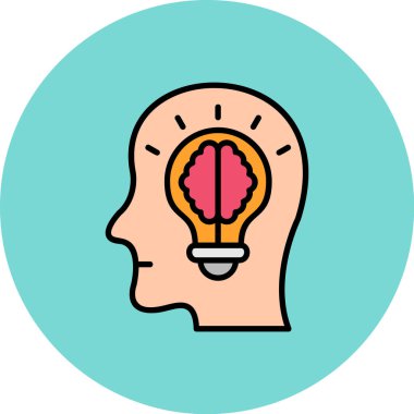 Beyin. Web simgesi basit illüstrasyon