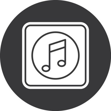 Müzik notası simgesi. Web için müzik notası vektör simgesinin basit illüstrasyonu