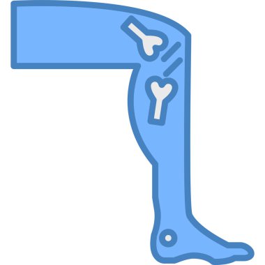 bacak kemik bacak bacak ikonu doldurulmuş dış hat biçimi