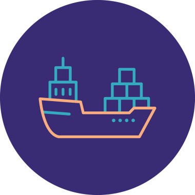 Gemi. Web simgesi basit illüstrasyon