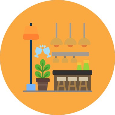 Vektör çizimi, düz tasarım. Bahçe ikonu