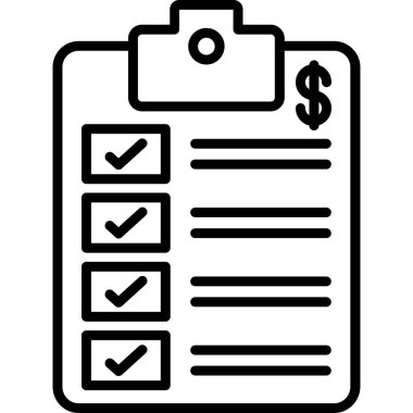 Kontrol listesi. Web simgesi basit illüstrasyon