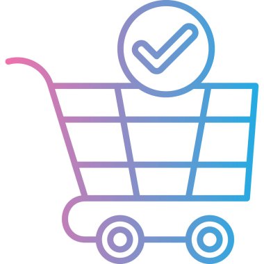 İşaretli alışveriş sepeti, web vektör illüstrasyonu