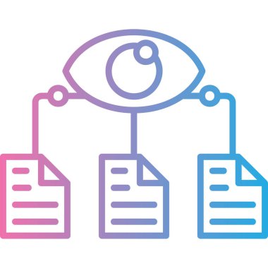 Göz taraması renk ikonu vektör çizimi