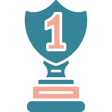 Kupa ödüllü vektör ikonu. Düz çizim beyaz arkaplanda izole edildi. kupa.