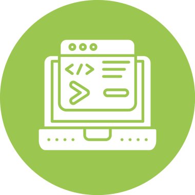 Kodlama. Web simgesi basit illüstrasyon