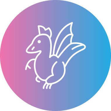 Bir kuş simgesinin vektör illüstrasyonu