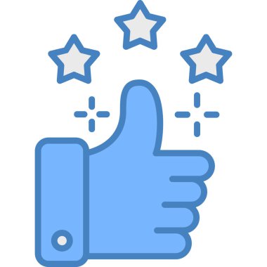 başparmak yukarı simgesi, dış hat vektör illüstrasyonu