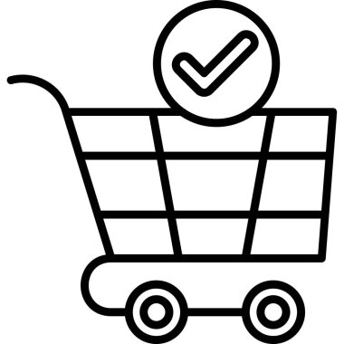 Sepet arabası ekommerce simgesi ana hat biçiminde