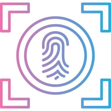 Parmak izi simgesinin vektör illüstrasyonu