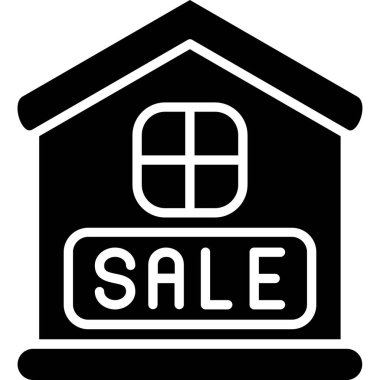 glyph dizaynında ev satış simgesi