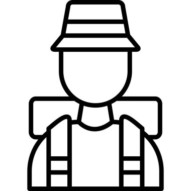 Şapka ikonlu çiftçi, taslak tarzı