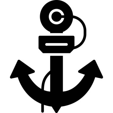 Katı biçimli çapa deniz simgesi