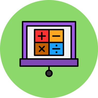 Hesap makinesi. Web simgesi basit illüstrasyon