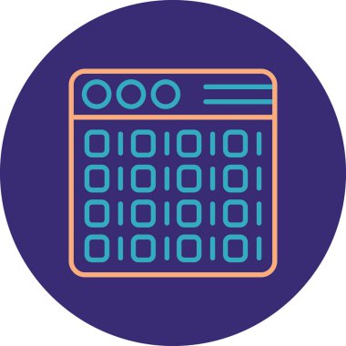 ikili kod. Web simgesi basit illüstrasyon