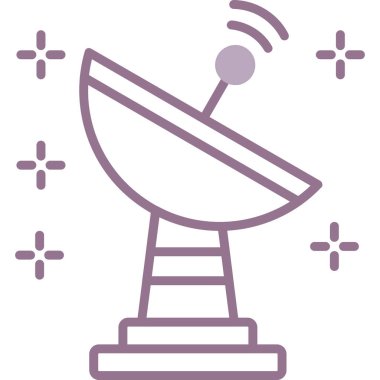 Uydu Simgesi, vektör illüstrasyonu