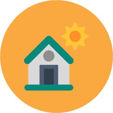 ev vektörü dairesi düz simge tasarımı