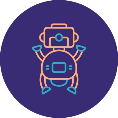 robot. Web simgesi basit illüstrasyon