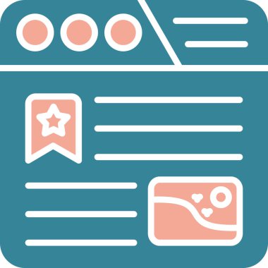 Web sayfası renk simgesi, vektör illüstrasyonu