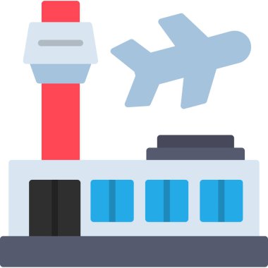 Havaalanı uçak simgesi, vektör illüstrasyonu