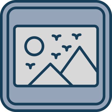 Bir dağ simgesinin vektör illüstrasyonu