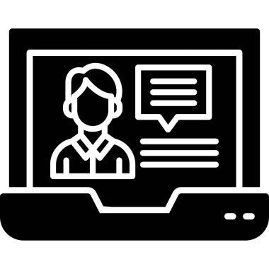 çevrimiçi eğitim çizgisi simgesi, vektör illüstrasyonu