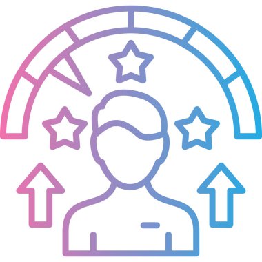 Yıldız simgesi vektör illüstrasyonuna sahip adam