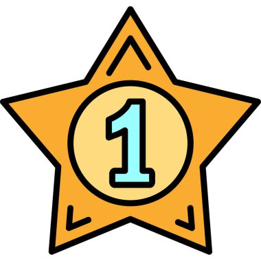 Birincilik ödülü simgesi, çizgi film tarzı