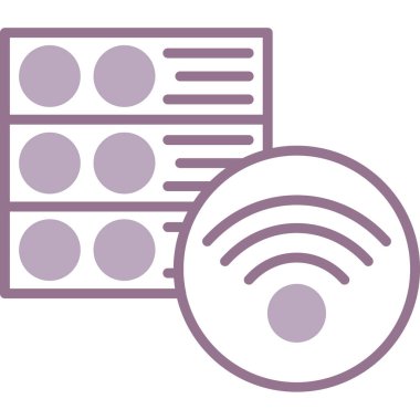 İnternet web sunucu simgesi ana hat biçiminde