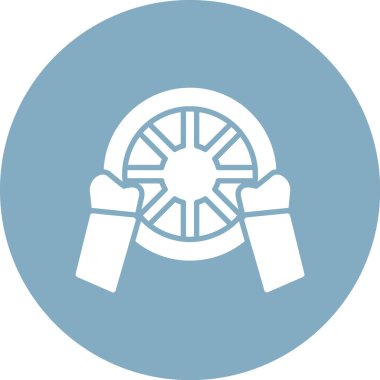 Tekerlek simgesi vektör illüstrasyonu