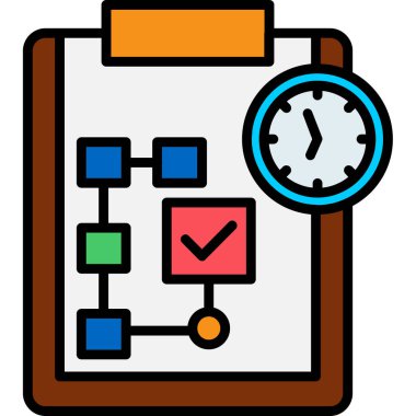 İş yönetimi ikonu. Web için iş yönetimi vektör simgelerinin özet çizimi