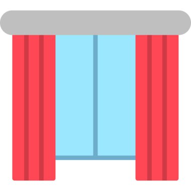 perde web simgesi basit illüstrasyon