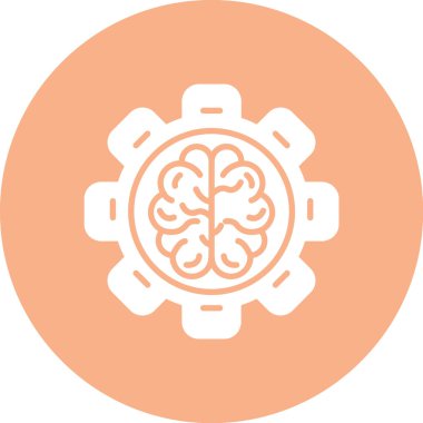 Beyin. Web simgesi basit illüstrasyon