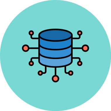 sunucu düz renk çizgisi simgesi