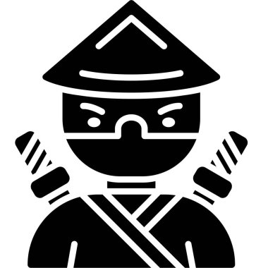 Samuray ninja simgesi, basit stil