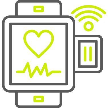 kalp atış hızı simgesi, modern, vektör grafik illüstrasyonu