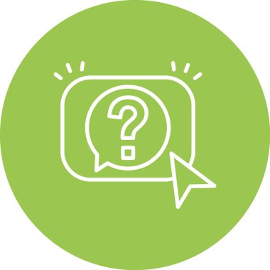 Kabarcık simgesi ile soru işareti, basit vektör illüstrasyonu