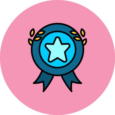 Rozet. Web simgesi vektör illüstrasyonu