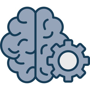 beyin ikonu vektör illüstrasyonu