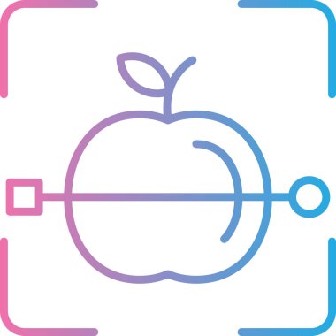 Bir elma simgesinin vektör illüstrasyonu